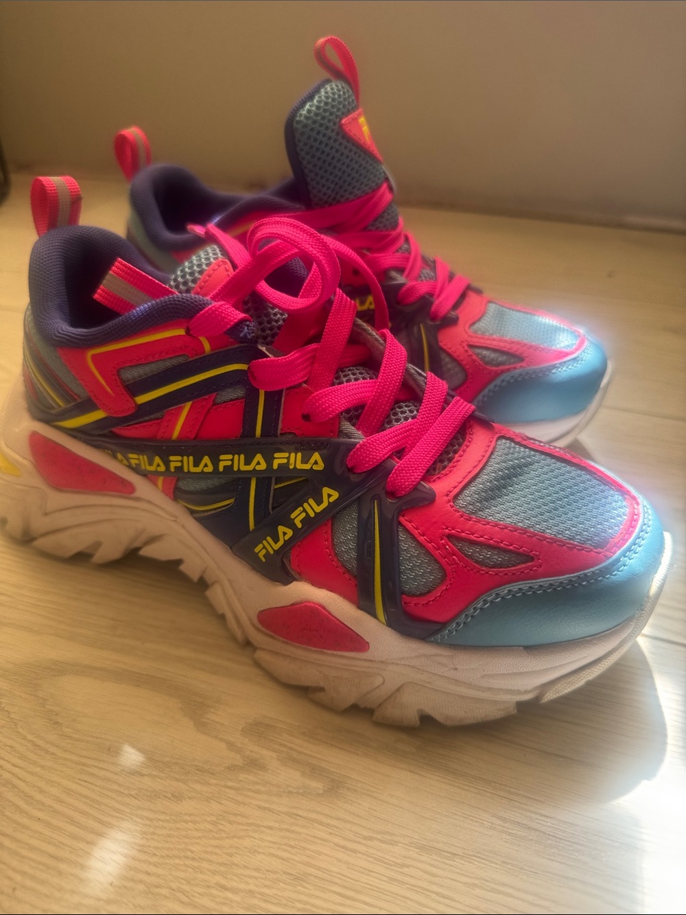 Fila Kids Blue, Pink & Yellow Chunky Sneakers 👟